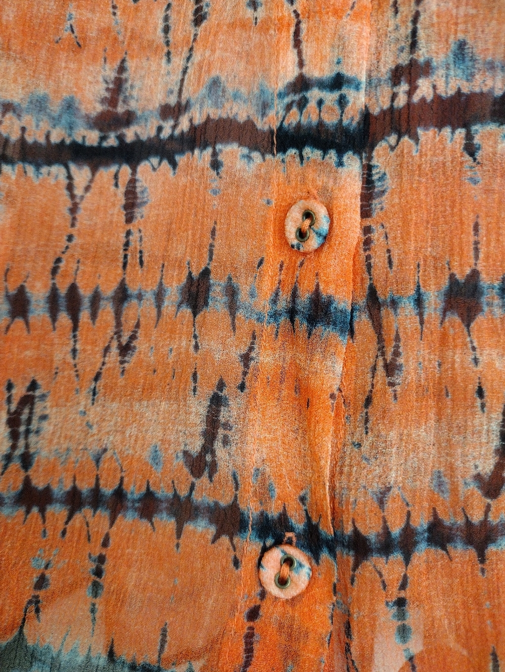 Ulla Johnson Mari Silk Blouse In Chili Tie Dye Orange Red Black Size 2 - Picture 16 of 16